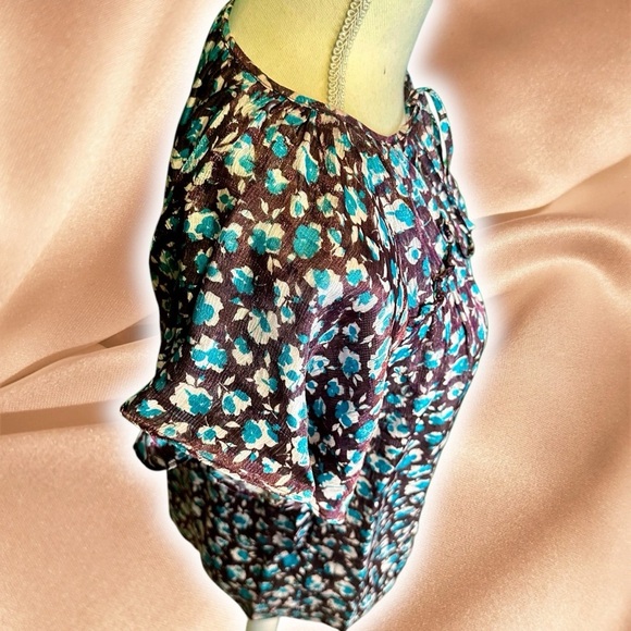 NWT Ramy Brook NY ‘Sidney’ Tie Neck Silk-Blend Top in “Roco” Floral Size Small - Picture 12 of 16